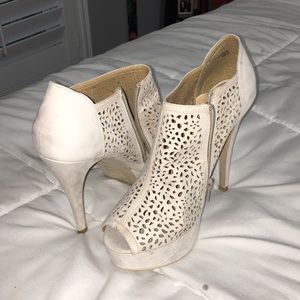 Peep toe ankle booties